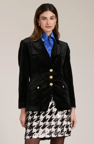 Goldie Velvet Jacket, Black