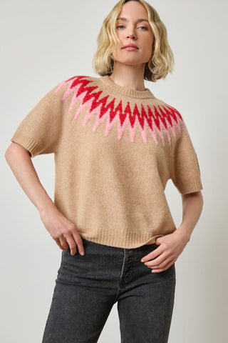 Short Sleeve Easy Fairisle Sweater