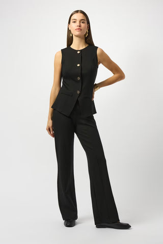 Heavy Knit Fitted Vest, Black