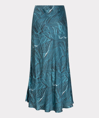 Satin Skirt, Teal Waves