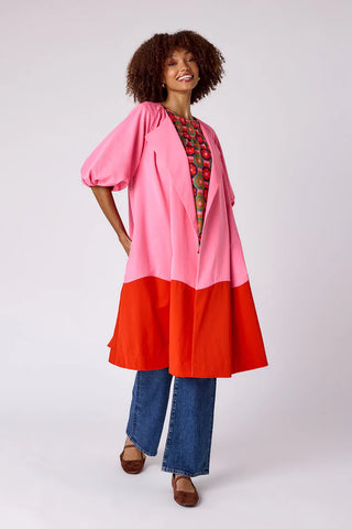 Taryn Coat, Pink Colorblock