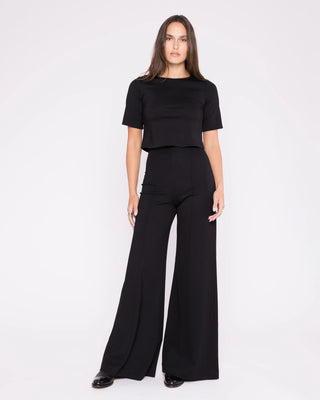 Ponte Knit Wide Leg Pant