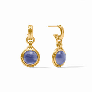 Solara Hoop & Charm Earring, Tanzanite Blue