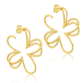 Carnation Hoops, Brushed Champagne