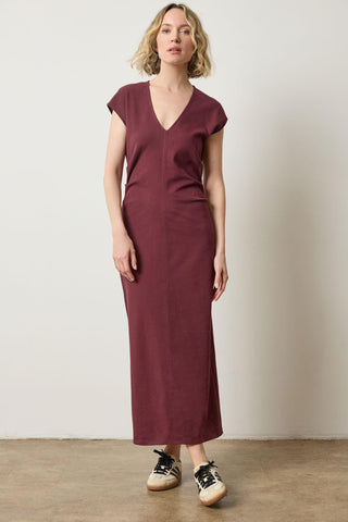 Side Tuck Maxi Dress, Mulberry