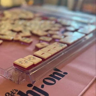 Acrylic Tile Rack & Pusher LET'S MAHJ ON! Monkee's of Fayetteville
