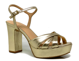 Adelle Block Heel, Gold BRUNO MENEGATTI Monkee's of Fayetteville