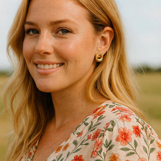 Infinity Glow Studs, Gold