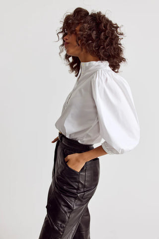 Balloon Sleeve Blouse, White