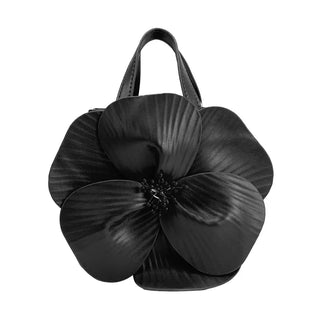 Monroe Black Flower Top Handle Bag