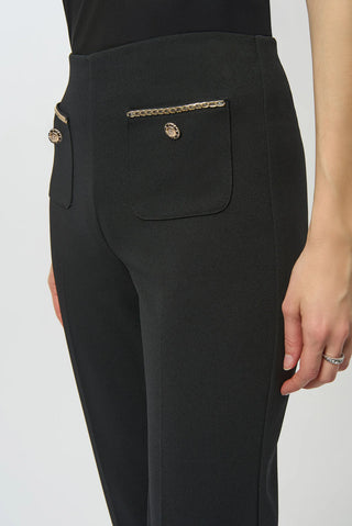 Straight Pull-On Pants, Black