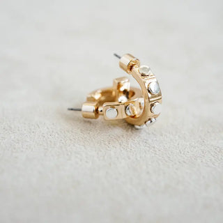 Geometric Huggie Hoop, Gold