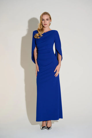 Royal Sapphire Scuba Crepe Trumpet Gown