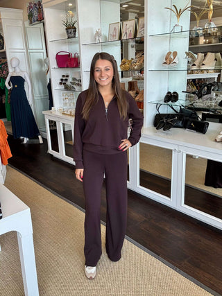 Airessentials Half Zip, Truffle Brown SPANX Monkee's of Fayetteville