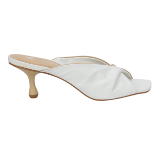 Elena Heel, Two Tone White Leather