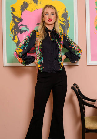 Brit Bow Blouse, Centerpiece Black