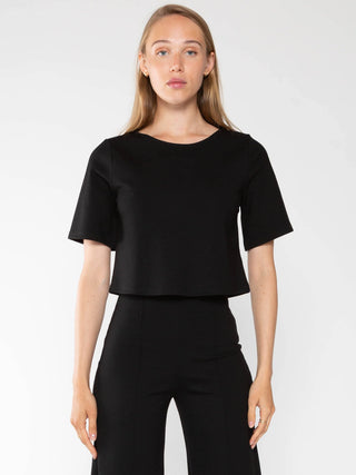 Ponte Knit Short Sleeve, Black