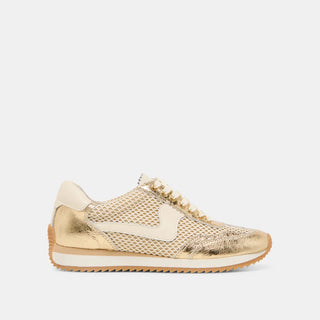 B Notice Sneaker, Gold Mesh