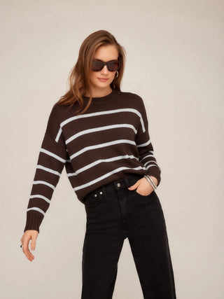 Luca Crewneck, Brown Stripe
