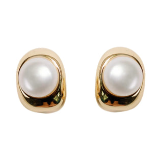 Pearl Huggie Mini Hoop Earrings