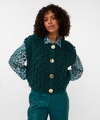 Fringe Cardi, Teal