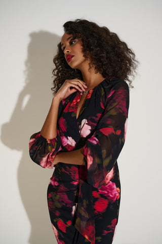 Floral Wrap Dress With Belt