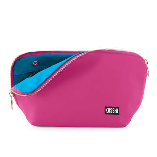 Signature Makeup Bag, Pink/Teal