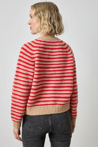 Button Front Striped Cardigan
