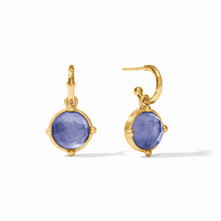 Honeybee Hoop & Charm Earring, Tanzanite Blue
