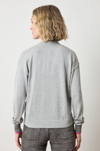 V Neck Sweater, Heather Grey