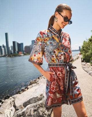 Aracati Mini Dress, Venetian Patchwork