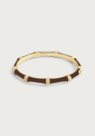 Bamboo Enameled Hinged Bangle