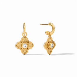 Theodora Hoop & Charm Earring, Cubic Zirconia