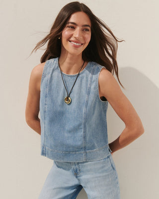 Lightweight Denim Tank, Seaside Blue