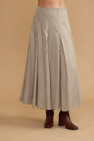 Hailey Skirt, Olive Stripe