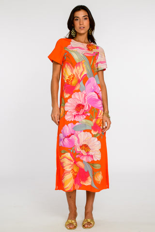 Tess Midi Dress, Sunset Blooms