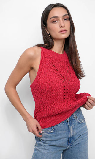 Crochet Halter Top, Red