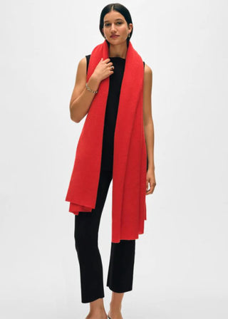 Superfine Cashmere Blend Travel Scarf, Red
