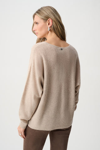 Oversized Pullover With Jewel, Oatmeal Melange