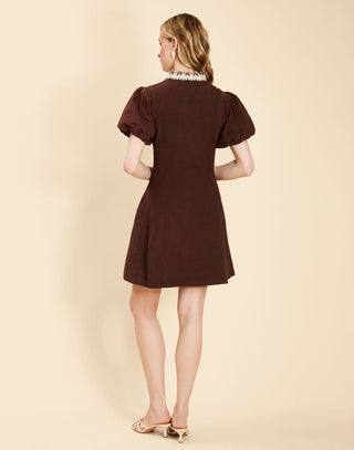Flavia Mini Dress, Cioccolato Brown