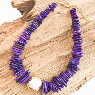 The Sariah Necklace, Purple/Rectangle