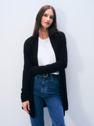 Cashmere Trapeze Cardigan, Black