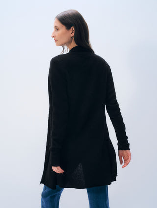 Cashmere Trapeze Cardigan, Black