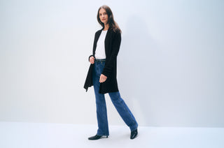 Cashmere Trapeze Cardigan, Black