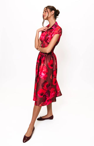 Trevy Dress, Rosewood Watercolor