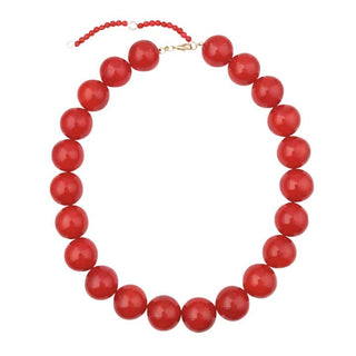Kameron Chunky Beaded Necklace  - Red