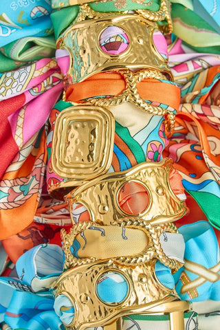 Scalloped Scarf Cuff - Turquoise