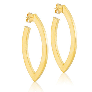 Smaller Alba Hoop Earrings - Brushed 18k Gold Plated