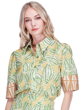 Lantern Sleeve Blouse, Olive Canopy