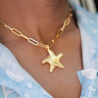 Puffy Starfish Charm Necklace